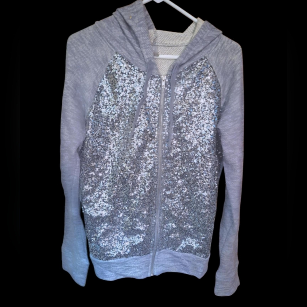 Silver Sequin Hoodie